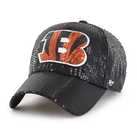 Women's '47  Black Cincinnati Bengals Dazzle Clean Up Adjustable Hat