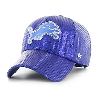 Women's '47  Blue Detroit Lions Dazzle Clean Up Adjustable Hat
