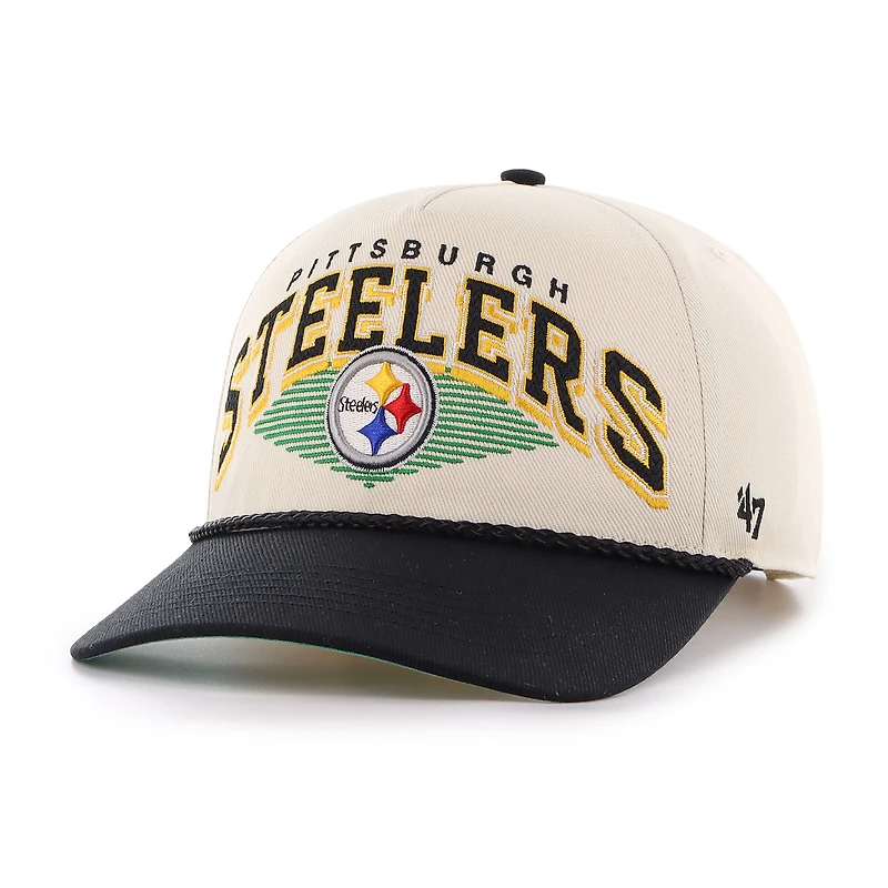 Men's '47  Cream Pittsburgh Steelers Pomona Rope Adjustable Hitch Hat