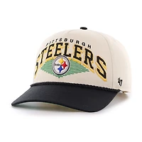 Men's '47  Cream Pittsburgh Steelers Pomona Rope Adjustable Hitch Hat