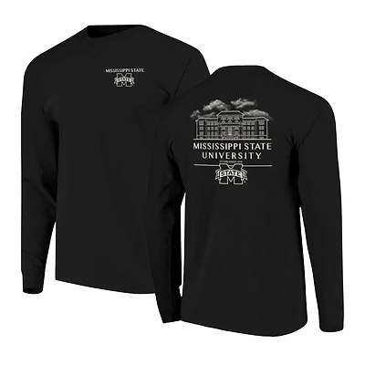 Men's Black Mississippi State Bulldogs Comfort Colors Campus Nights Long Sleeve T-Shirt