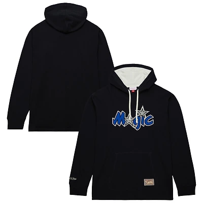 Men's Mitchell & Ness Black Orlando Magic Hardwood Classics Lightweight Thermal Pullover Hoodie
