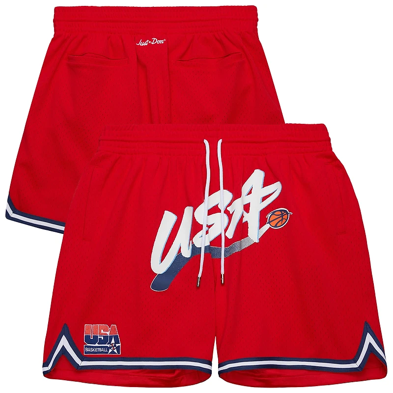 Men's Mitchell & Ness Red USA Basketball Practice Shorts