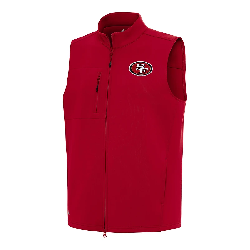 Men's Antigua Scarlet San Francisco 49ers Demand Full-Zip Vest