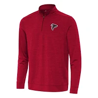Men's Antigua Heather Red Atlanta Falcons Bright Quarter-Zip Top
