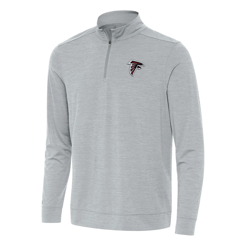 Men's Antigua Heather Gray Atlanta Falcons Bright Quarter-Zip Top