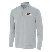 Men's Antigua Heather Gray Baltimore Ravens Bright Quarter-Zip Top