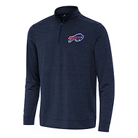 Men's Antigua Heather Navy Buffalo Bills Bright Quarter-Zip Top