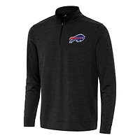 Men's Antigua Heather Black Buffalo Bills Bright Quarter-Zip Top