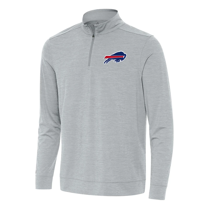 Men's Antigua Heather Buffalo Bills Bright Quarter-Zip Top