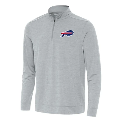 Men's Antigua Heather Gray Buffalo Bills Bright Quarter-Zip Top