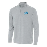 Men's Antigua Heather Gray Detroit Lions Bright Quarter-Zip Top