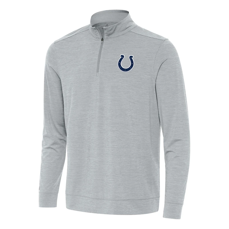 Men's Antigua Heather Gray Indianapolis Colts Bright Quarter-Zip Top