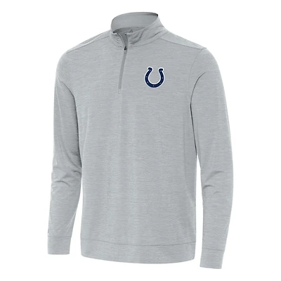 Men's Antigua Heather Gray Indianapolis Colts Bright Quarter-Zip Top
