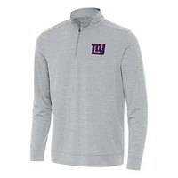 Men's Antigua Heather New York Giants Bright Quarter-Zip Top