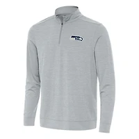 Men's Antigua Heather Gray Seattle Seahawks Bright Quarter-Zip Top