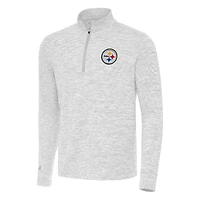 Men's Antigua Gray Pittsburgh Steelers Cause Quarter-Zip Top