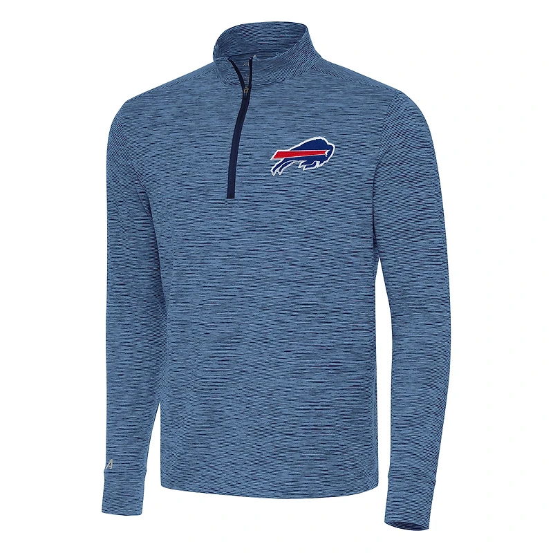 Men's Antigua Heather Navy Buffalo Bills Cause Quarter-Zip Top