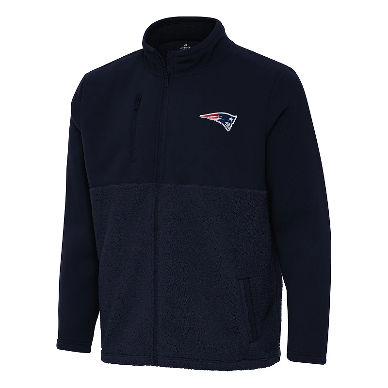 Men's Antigua Navy New England Patriots Daily Fused Full-Zip Jacket