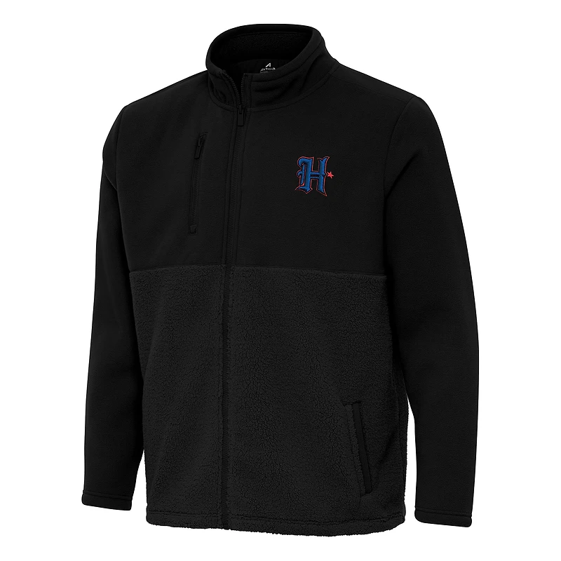 Men's Antigua Black Houston Texans Daily Fused Full-Zip Jacket
