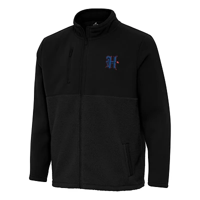 Men's Antigua Black Houston Texans Daily Fused Full-Zip Jacket