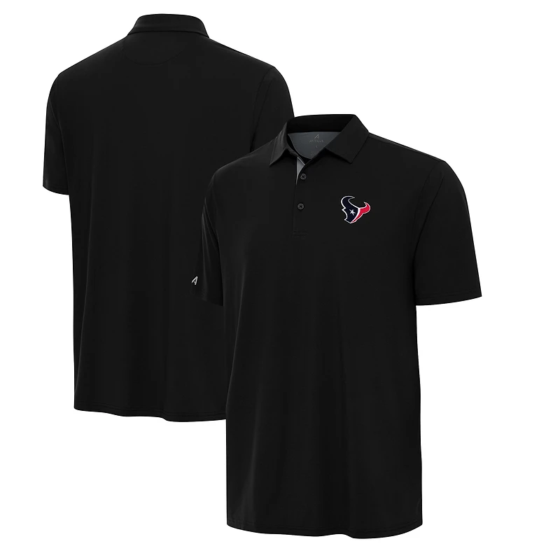 Men's Antigua Black/Gray Houston Texans Era Polo