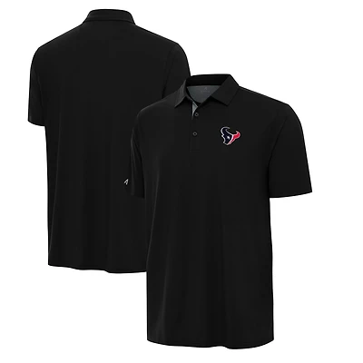 Men's Antigua Black/Gray Houston Texans Era Polo