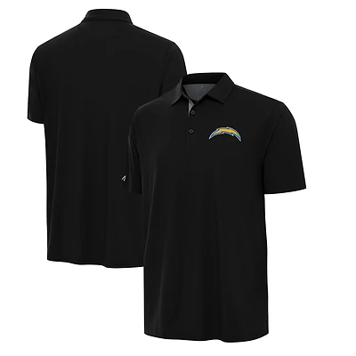 Men's Antigua Black/Gray Los Angeles Chargers Era Polo