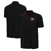Men's Antigua Black/Scarlet San Francisco 49ers Era Polo