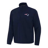 Men's Antigua Navy New England Patriots Brisk Quarter-Zip Pullover Jacket