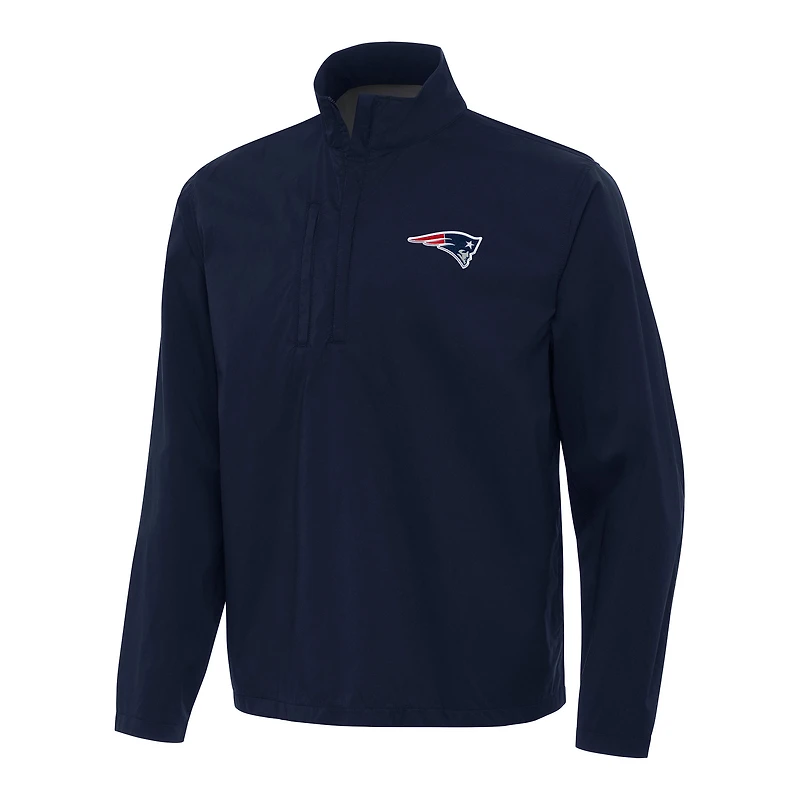 Men's Antigua Navy New England Patriots Brisk Quarter-Zip Pullover Jacket