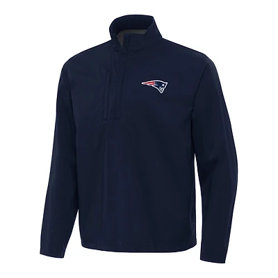 Men's Antigua Navy New England Patriots Brisk Quarter-Zip Pullover Jacket