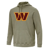 Men's Antigua Olive Washington Commanders Cloud Pullover Hoodie