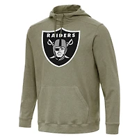 Men's Antigua Olive Las Vegas Raiders Cloud Pullover Hoodie