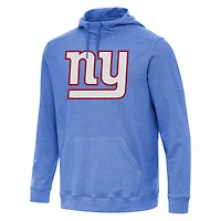 Men's Antigua Heather Royal New York Giants Cloud Pullover Hoodie