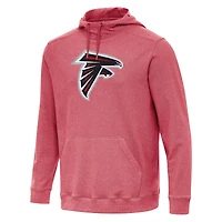 Men's Antigua Heather Red Atlanta Falcons Cloud Pullover Hoodie