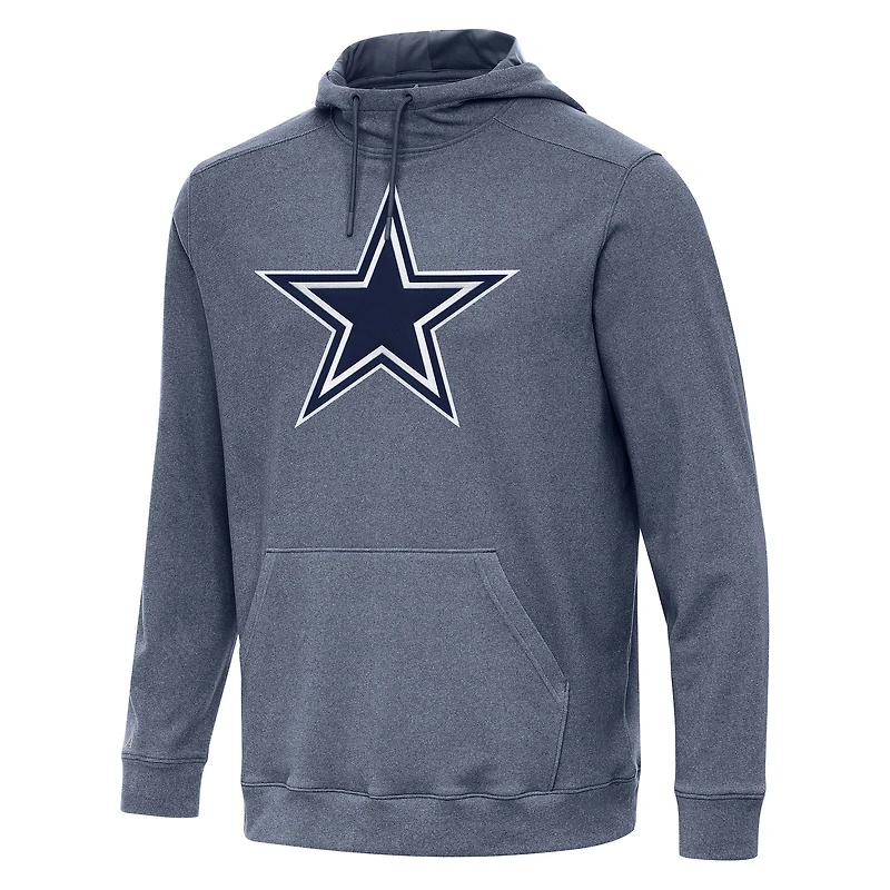 Men's Antigua Heather Navy Dallas Cowboys Cloud Pullover Hoodie