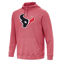 Men's Antigua Heather Houston Texans Cloud Pullover Hoodie