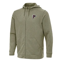 Men's Antigua Olive Atlanta Falcons Effortless Full-Zip Hoodie