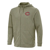 Men's Antigua Olive Chicago Bears Effortless Full-Zip Hoodie
