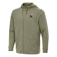 Men's Antigua Olive Cleveland Browns Effortless Full-Zip Hoodie