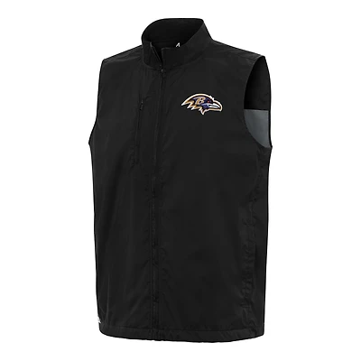 Men's Antigua Black Baltimore Ravens Brisk Full-Zip Vest