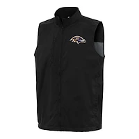 Men's Antigua Black Baltimore Ravens Brisk Full-Zip Vest