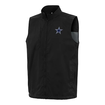 Men's Antigua Black Dallas Cowboys Brisk Full-Zip Vest