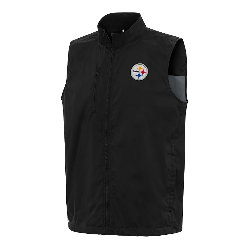 Men's Antigua Pittsburgh Steelers Brisk Full-Zip Vest