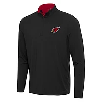 Men's Antigua Black/Cardinal Arizona Cardinals Content Quarter-Zip Pullover Top