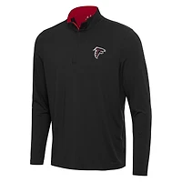 Men's Antigua Black/Red Atlanta Falcons Content Quarter-Zip Pullover Top