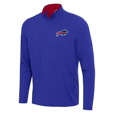 Men's Antigua Royal/Red Buffalo Bills Content Quarter-Zip Pullover Top