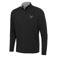 Men's Antigua Black/Gray Houston Texans Content Quarter-Zip Pullover Top
