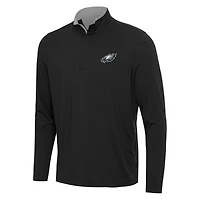 Men's Antigua Black/Gray Philadelphia Eagles Content Quarter-Zip Pullover Top